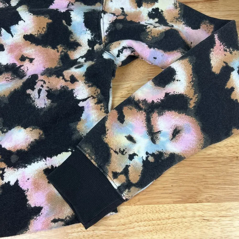 Wild Fable Women's Black Tie-Dye Cropped Long Sleeve Hoodie - Size Large - NWT - Picture 4 of 8